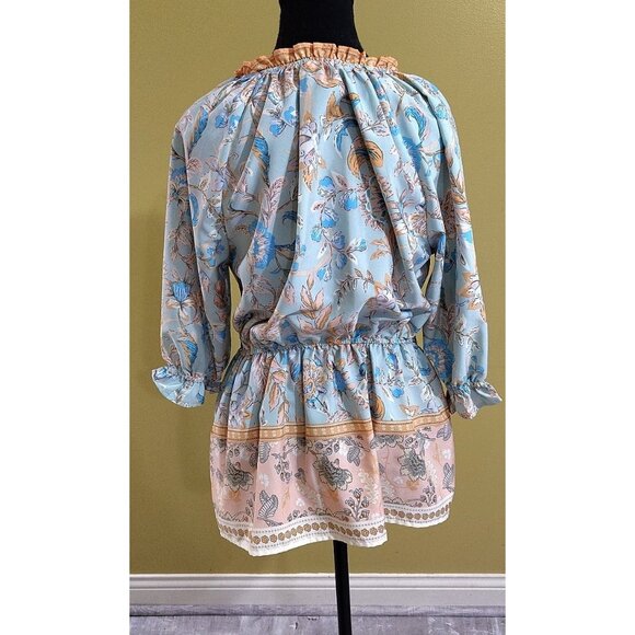 Mellowday long bubble sleeve blouse sz m - Picture 3 of 4